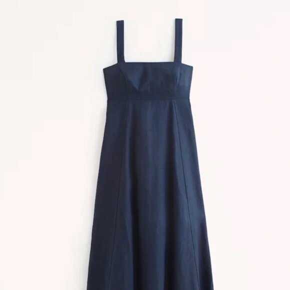 Abercrombie Premium Linen Bow Back Maxi Dress - Picture 5 of 7